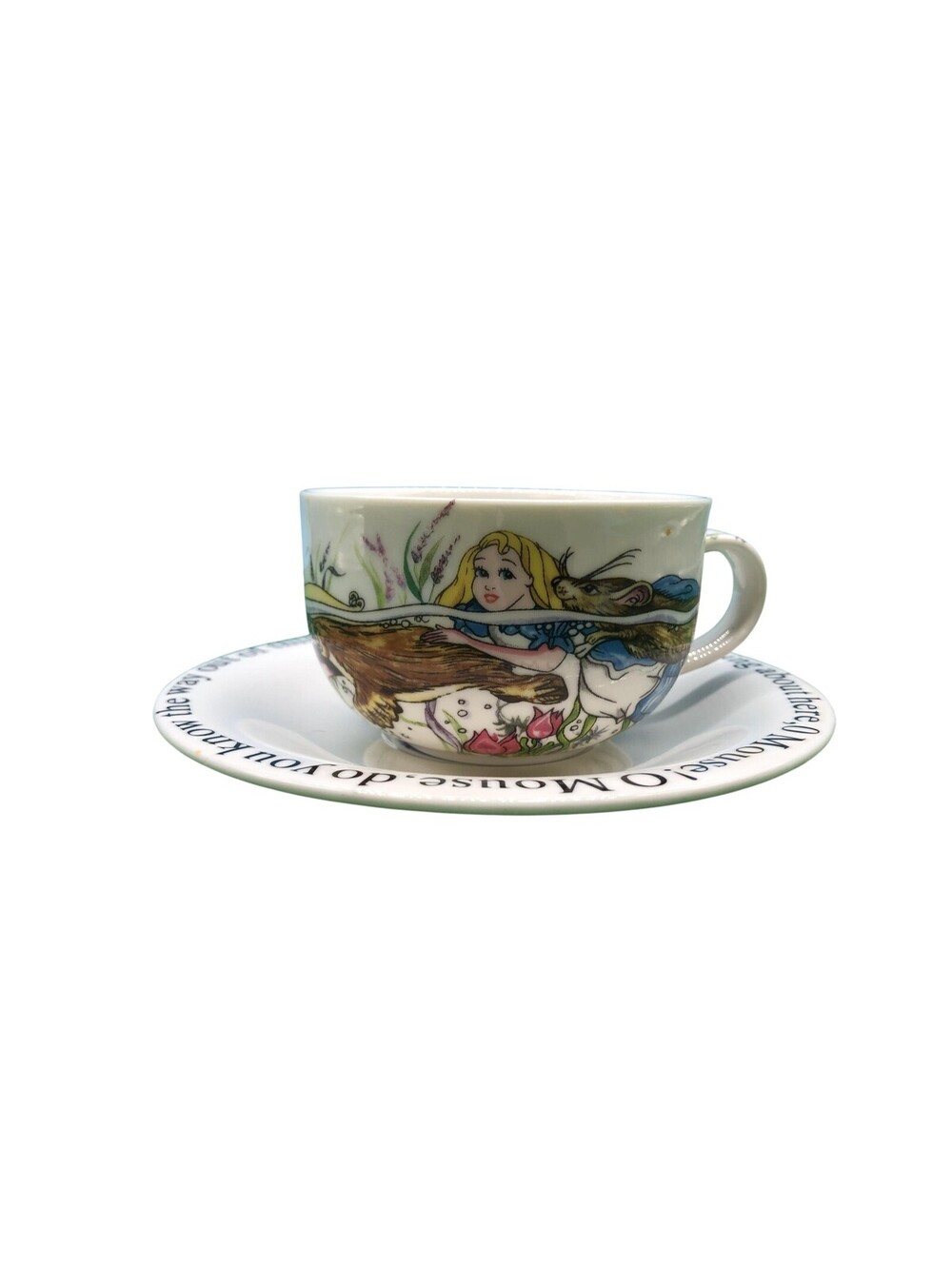 Cardew Alice In Wonderland Tea Cup & Saucer Ceramic Multicolor Classic Quote